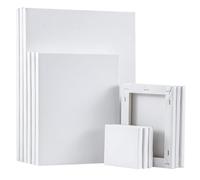12-Pack Stretched Canvas Set - 18x24,25x30,30x40cm 100% Cotton Primed White Painting Canvases for Acrylic, Oil & Watercolor - Ready-to-Use Artist Canvas Boards for Beginners & Professionals (12)