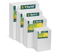 12 Pack Stretched Canvases for Painting with 11x14, 9 x12, 8x10, 5x7(3 of Each), Blank Primed Canvas for Oil, Acrylic & Others, Multi Size Set for Artist, Student and Beginners