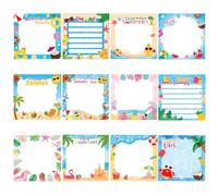 12 Pack Summer Sticky Notes Self Adhesive Summer Beach Sticky Notepad Hawaiian Luau Small to Do List Cute Memo Pads for Summer Birthday Party Gift School Home Office Supplies