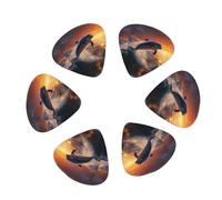 12 Pack Sunset Dancing Dolphin Guitar Picks, Bass Electric Acoustic Guitar Ukulele Accessories Includes Thin Medium Heavy Guitar Picks Plectrums with Organizer Storage Box