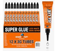 12 Pack - Superglue All Purpose Fast Setting Strong Instant Repair Toughest Adhesive Super glue Tubes For Plastic Rubber Leather Shoes Metal Ceramic & More
