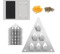 12 Pack Surface Mount Impaler Acoustic Panel Mounting Hardware - 4.6" X 3.9" Triangle Push-On Impaler Mount with Screws, 6-Prong Angled Acoustic Insulation Impaling Clips for Soundproof Wall Panels
