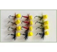 12 Pack Suspender Dink- 4 Colours, choice of size, fly fishing (12, Mixed)