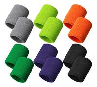 12 Pack Sweatbands Sports Wristband Cotton Sweat Band for Men and Women, Good for Tennis, Basketball, Running, Gym, Working Out (Color Set 2)