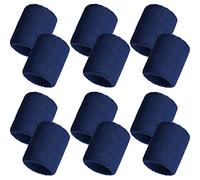 12 Pack Sweatbands Sports Wristband Cotton Sweat Band for Men and Women, Good for Tennis, Basketball, Running, Gym, Working Out (Navy)