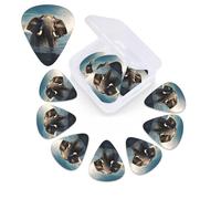 12 Pack Swimming African Elephant Guitar Picks with Organizer Storage Box, 3 Different Thickness Celluloid Plectrums for Acoustic Guitar, Bass, Ukulele, Includes 0.46mm, 0.71mm, 0.96mm