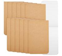 12 Pack Tactical Size top Bound Kraft Book, Kraft Cover no Printing, Round Corner, Sewn top Binding - Brown, 2.8" x 4.6", (6.8 x 11.4 cm)
