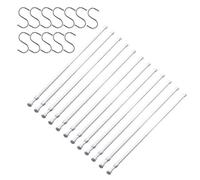 12 Pack Tension Rods for Windows 28 to 48 Inch Spring Tension Rod Adjustable Metal No Drill Curtain Rod for Windows, Shower, Door, Kitchen (White, 12 Pack)