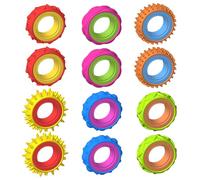 12 Pack Textured Finger Spinner Rings - Relieve Anxiety, Reduce Stress, Multiple Textures - Perfect for Adults at Work, Home & Travel - Sensory Fidget Toys for Focus & Calm