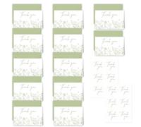 12 Pack Thank You Cards, Thank You Cards Pack with Envelopes, Sage Design with Blank Inside, Thankyou Cards Multipack for Birthday Party, Baby Shower, Weddings, Small Business