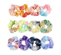 12 Pack Tie Dye Scrunchies for Girls, Premium Cotton Scrunchy for Hair Bands, Cute Rainbow Elastic Bands, Soft Ropes Ponytail Holder Hair Accessories Hair Soft Hair Ties
