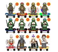 12-Pack TMNT Mini Figures - 4.5cm ABS Build-Block Toys, TV Movie Sci-Fi Collectibles, Fits LEGO