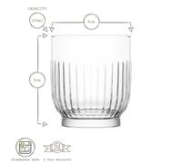 LAV 12pc Clear Tokyo Glassware Set - Mixed Glass Highball Cocktail Gin Glasses and Water Whiskey Drinking Tumblers