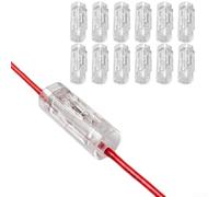 12 Pack Transparent Wire Connectors 1 To 6 Pin Quick Splice Terminal For 0.35-0.5mm² Awg22-20 Cable No Stripping Required For Home Auto Electrical Projects(1P)