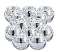 12 Pack Transparent Wish Candle Holders,Clear Christmas Candle Holders for Table Decorations, Wedding & Home Centerpiece, Crystal Votive Holders for Tealight Candles, (Sliver)