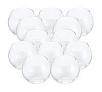 12 Pack Transparent Wish Candle Holders,Clear Christmas Candle Holders for Table Decorations, Wedding & Home Centerpiece, Crystal Votive Holders for Tealight Candles, (Transparent)