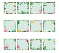 12 Pack Tropical Palm Sticky Notes 240 Sheets Hawaii Summer Beach Self-Adhesive Note Pads 3x3 Inch Flamingos Sticky Memo Notes for School Office Home Supplies Teachers Gifts
