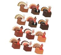 12-Pack Turkey Theme Boxes for Thanksgiving Celebrations, Home Decor & Family Craft Activities Thanksgiving Craft Boxes