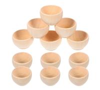 12 Pack Unfinished Wooden Craft Pinch Bowls Unpainted Mini Miniature Round Bowl Set for Dipping Sauce, Condiment Cups, Nuts, Candy, Fruits, Appetizer, 3.8X2.4cm