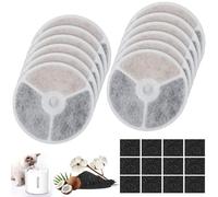 12 Pack Upgraded Filter Unit 3.0 Pet Cat Water Fountain Filters Fit For Petkit Eversweet Solo/Solo Se/Solo 2/Eversweet 2S/3/3 Pro,Including 12 Replacement Filters And 12 Replaced Foam Pump Filter
