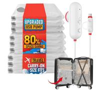 12 Pack Vacuum Storage Bags with USB Electric Pump Vacuum Sealed Bags Travel Clothes Space Saver Bag for Clothes Blankets Travel Essentials Pillows Comforters Bedding