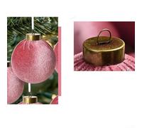 12 Pack Velvet Christmas Ornaments with Shatterproof Design for Tree Decorations and Festive Arrangements Lightweight 3 15 Inch Diameter Balls (Pink)