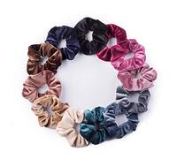 12 Pack Velvet Hair Scrunchies Scrunchy Hair Ties Elastic Hair Bands Ropes Scrunchie for Women or Girls Hair Accessories(12 Colors)