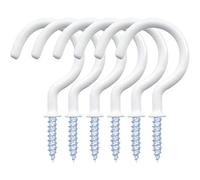12 Pack Vinyl Coated Ceiling Hooks,Screw-in Mug Hooks,Multi-Function Wall Hooks Kitchen Hooks Cup Hooks for Indoors Outdoors (White, 2 Inch)