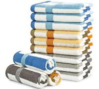 12 Pack Wash Cloths for Showering 3 Colors, Cotton Washcloths Gentle for Men Women Kids, Durable Wash Rags Large Size 13" X 13"