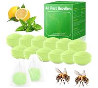 12 Pack Wasp and Bee Repellent Outdoor, Natural Peppermint Oil Carpenter Bee Repellent for Yellow Jackets, Hornets, Mud Wasps Deterrent for Indoor Outdoor Patio Garden Porch, Pet and Human Safe, Green