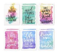 12 Pack Watercolour Inspirational Pocket Folder - 30.5 x 23.5 cm