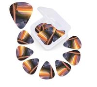 12 Pack Waterfall at Sunset Guitar Picks with Organizer Storage Box, 3 Different Thickness Celluloid Plectrums for Acoustic Guitar, Bass, Ukulele, Includes 0.46mm, 0.71mm, 0.96mm