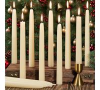 12 Pack White Beeswax Taper Candles Dripless Lasting Long Burning