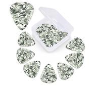 12 Pack White camouflage Guitar Picks with Organizer Storage Box, 3 Different Thickness Celluloid Guitar Pick Abstract Art Pics Plectrum for Acoustic Electric Guitar, Ukulele, Bass