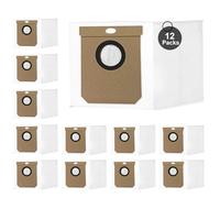 12 Pack White Dust Bags for Eufy Clean L60 SES / L60 Hybrid SES / L50 SES Robot, 2.5L Large Capacity Vacuum Cleaner Bags for Eufy, Clean Station Replacement Parts