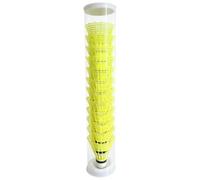 12 Pack White Nylon Badminton Shuttlecocks Durable Plastic Birdies In Storage Tube For Indoor Outdoor Training Practice (Yellow)