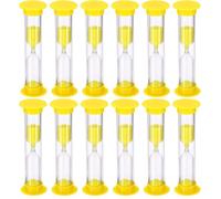 12 Pack Yellow Sand Timer, 2 Minute Sand Clock Timer Hourglass Countdown Timer for Kids Brushing Teeth, Games, Classroom, Home and Kitchen
