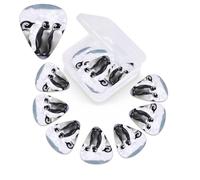 12 Pack Young Penguins With Snow Guitar Picks with Organizer Storage Box, 3 Different Thickness Celluloid Guitar Pick Abstract Art Pics Plectrum for Acoustic Electric Guitar, Ukulele, Bass