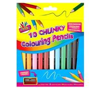 12 Packs Chunky Colouring Pencils with Sharpener 10 Assorted Colours Pencils Half Size - Pre Sharpened Colouring Pencils Box for Colouring, Drawing, Sketching, Shading Pencils Art & Craft Supplies