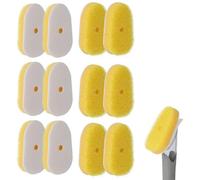 12 Packs Dish Wand Sponge Refills for Scrub Daddy Dish Daddy - Replacement Heads for Dish Sponges, Scratch Resistant Dish Scrubbers, Ideal for Kitchen Cleaning, Yellow (Sponge Heads Only)