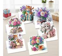 12 Packs DIY Diamond Art Birthday Cards with Envelopes - 5D Crystal Painti
