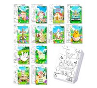 12 Packs Easter Pre Drawn Canvas to Paint - 5x7 in Pre Printed Canvas Boards, Pre Stretched Outline Painting Kits for Beginners, Adults, Party Favors & Spring Craft Activities