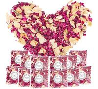 12 Packs Flower Confetti Wedding, Natural Scattered Flowers Rose Petals Wedding Confetti Scattered Flowers Wedding Degradable for Birthday Party DIY Decoration