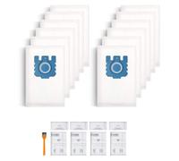12 Packs GN/FJM Dust Bags Replacements Compatible with Miele Hoover Bags Classic C1 Complete C1 C2 C3 S2 S5 S8 S400 S600 S2000 S5000 And S8000 Series with 4 Set Air Clean Filter,1 Cleaning Brush