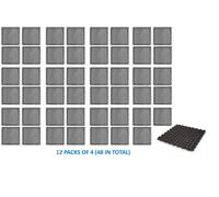 12 PACKS OF 4 Kampa Multi-purpose Black Foam Easy Lock Flooring Tiles 52x52cm