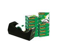 12 Packs of Scotch Magic Tape 19mm x 33m with Black Desktop Tape Dispenser SM12