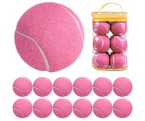 12 Packs Pressure Tennis Balls Natural Rubber for Matching Training Practice Blank Autographing and Display