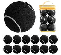 12 Packs Pressure Training Tennis Balls Natural Rubber Construction with Consistent Bounce Blank Surface for Autograph Display Ideal Practice Matching