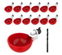 12 Packs Professional Chicken Waterer Cups,Large Automatic Chicken Water Feeder Suitable for Chicks, Duck, Goose, Turkey and Bunny Poultry Water Feeder Kit with Mounting Hole Opener
