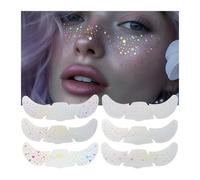 12 Packs Rainbow Glitter Temporary Tattoo Stickers - Fun Heart, Star, and Polka Dot Designs for Parties and Events